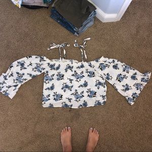 AE Floral cold shoulder shirt